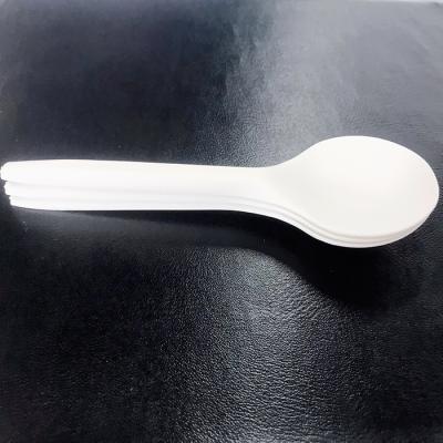 China Wholesale Disposable Big Head Cutlery Plastic Edible Soup Spoon for sale