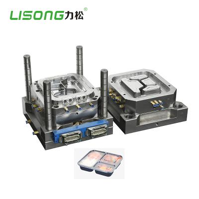 China High Precision LISONG Slim Disposable Fast Food Packaging Container Lunch Box Plastic Injection Mold for sale