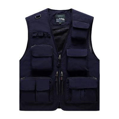 China Multi Pockets Utility Vest Waterproof Mens Multi Pocket Vest Mens Cargo Utility Vest for sale