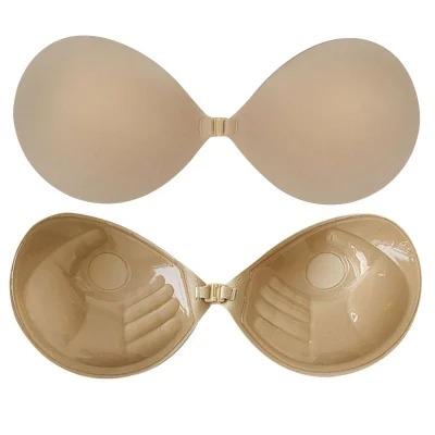 China Women Thick Section Self Adhesive Invisible Bra Strapless Silicone  Front Closure for sale