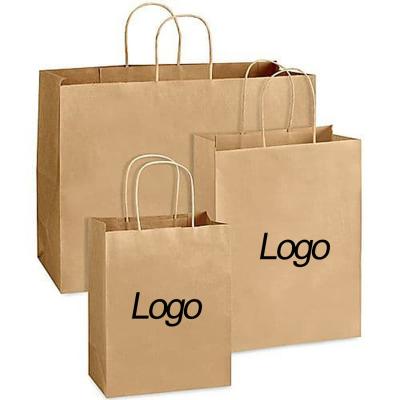 China Bio-degradable Big size wholesale price brown kraft paper bag with custom print logo shopping paper bag for sale