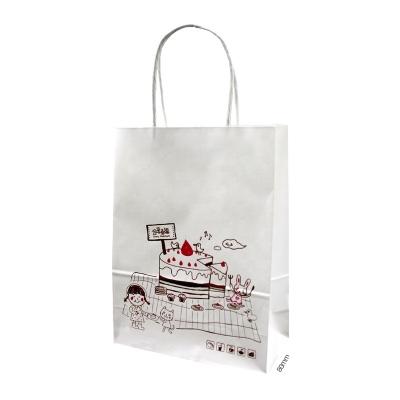 China Recyclable Printed Your Own Logo Custom White Brown Kraft Gift Craft Shopping Paper Bag With Handles for sale