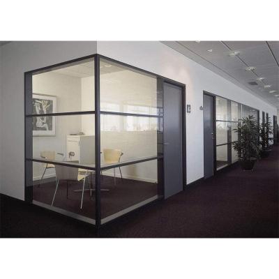 China Suspended Sliding Aluminum Frame Glass Partition Wall Soundproof for sale