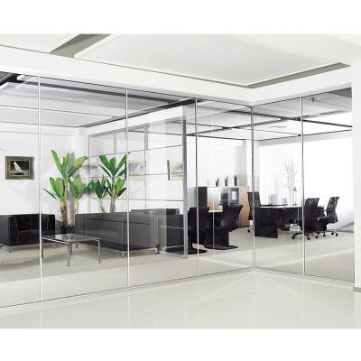 China Sliding Office Glass Partition Wall Tempered Double glazed Walls Partitions for sale