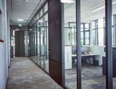 China Tempered Sliding Aluminum Frame Glass Partition Wall For Office Project Walls for sale