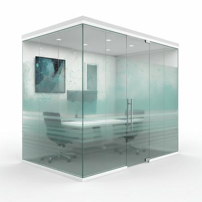 China Frameless Glass Wall Partition with Art Glass for Modern Office Design for sale