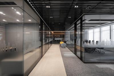 China Durable Demountable Glass Partitions Double Glass Modular Office Glass Partition Walls  for sale