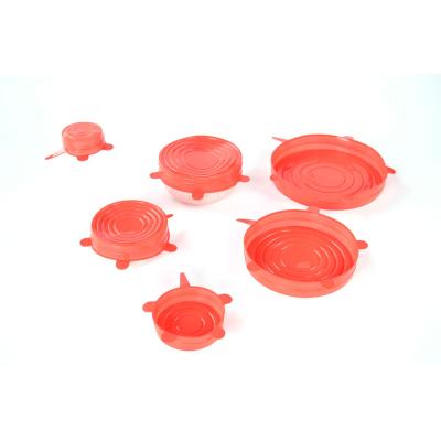 China Non Spill HYRI BPA Free Wholesale Reusable Food Fruit 6 Pack Seal Silicone Cover Silicone Stretch Cool Lids for sale