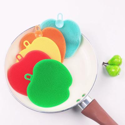 China Sustainable Silicone Dishwashing Dish Sponge Friendly Kitchen Brush Sponges for sale