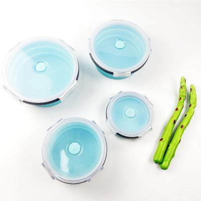 China High Quality Microwavable Food Container Round Collapsible Silicone Food Bowl for sale