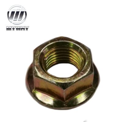 China Heavy Industry Factory Price Hex Flange Nut DIN6923 Yellow Galvanized for sale