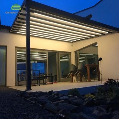 China Removable Cover PVC Pergola With Retractable Roof Awning Pergola Waterproof Retractable Roof Cover for sale