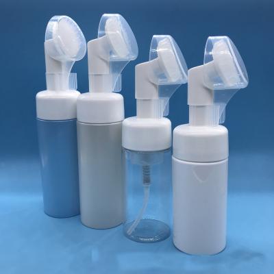 China 200ml Anti-drip Plastic Soap Pump Bottle Foaming Dispenser Foam Pump Bottle With Brush for sale