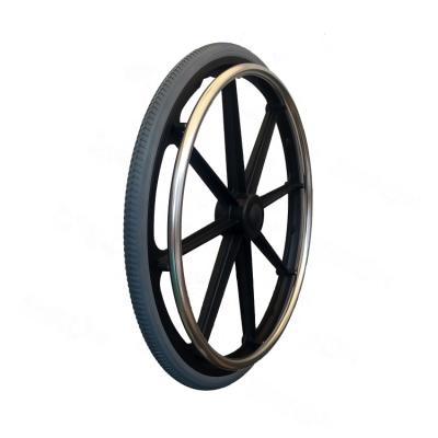 China Durable Quality For Daily Use 24 Inch PU Tire Wheelchair Mag Wheels For Daily Wheelchair for sale