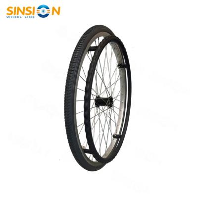 China Stable Quality 22x1 3/8 Solid PU Tire Wheelchair Wheel for sale