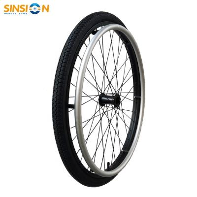 China Stable Quality 24 Inch Black Pneumatic Wheelchair Wheels for sale