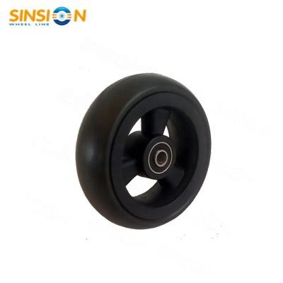 China Stable Quality Solid PU Tire 4 Inch Tri Spoke Caster Wheel For Manual Wheelchair for sale