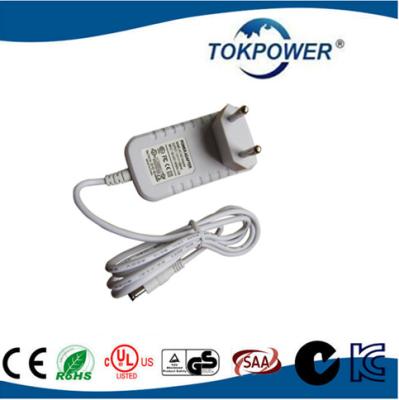 China EU PLUG AC DC Wall Adapter Power Supply , 12v 2a Portable Travel Charger for sale