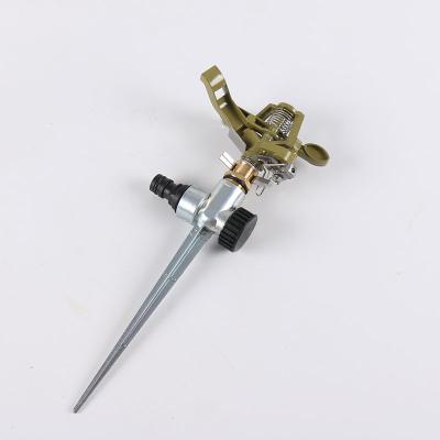 China Zinc Alloy Adjustable Metal Garden Pulse Rotary Sprinkler With Spike 1/2