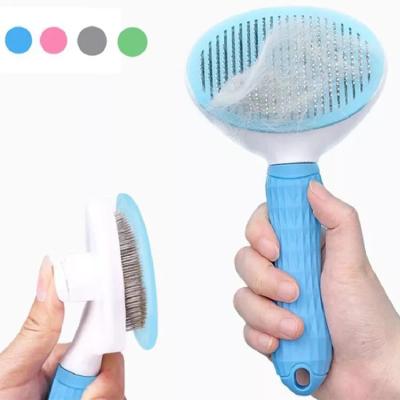 China Hot Viable Amazon Sale Pet Product Cat Brush Tool Grooming Self Cleaning Brush Dog Pet Grooming Comb Pet Hair Remover for sale