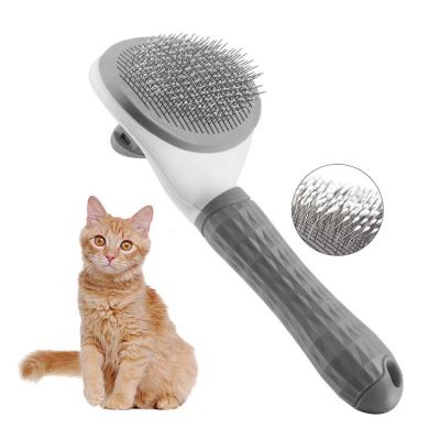 China Viable Cat Slicker Brush Remove Pet Grooming Tool Self Cleaning Dog Needle Comb Dog Supplies Automatically for sale