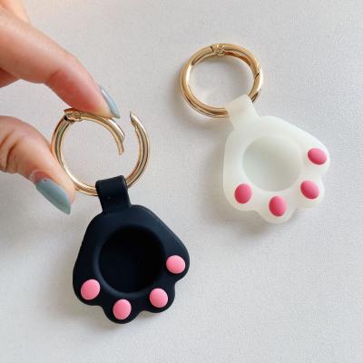 China Shockproof For Apple Airtag Case Tracker Protective Sleeve Cat Paw Waterproof Silicone Case For Airtag Cover For Pet Key for sale