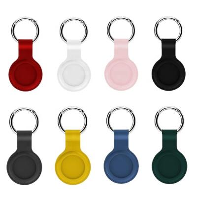 China Silicone Key Ring Clip Holder Pet Locator Silicone Key Chain Case Air Tag Shockproof Cover Case For Apple Airtags Case Airtags for sale