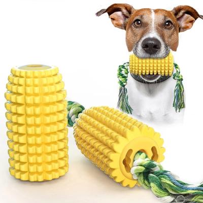 China Dog Chew Toy Rubber Corn Molar Toothbrush Viable Multifunctional Dog Bite Strings Pet Molar Dog Toys for sale