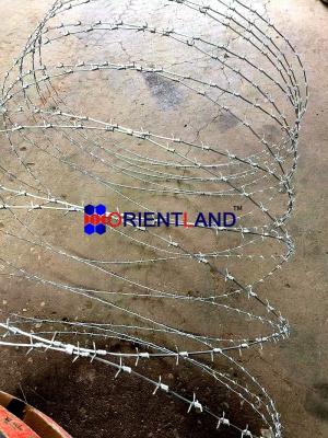 China 1000mm High Tensile Strength Concertina Barbed Wire 15m 68coils for sale