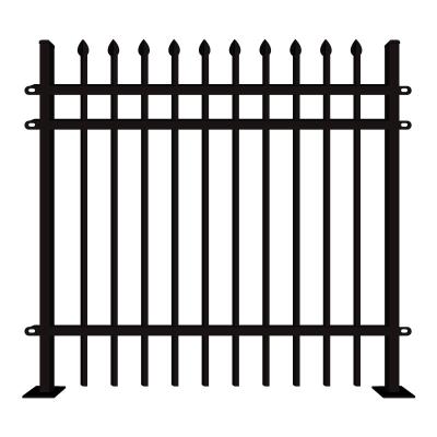 China Black Metal Steel Picket Fence for sale