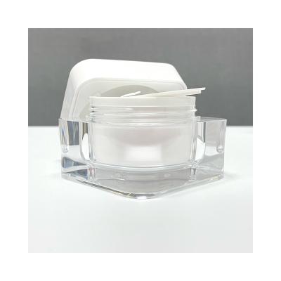 China Universal Food Grade Jars Customize Acceptable Custom Acrylic Cream Square Clear Cosmetic Gel Container 30g 50g Jar for sale