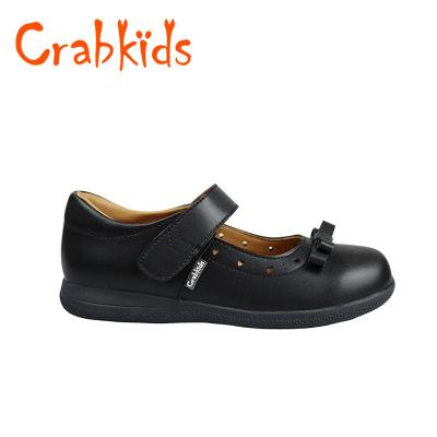 China Wholesale Customized Genuine Leather Crabkids School Children Black Uniform Dress Student Leather Shoes For Kids Girl for sale