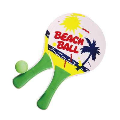 China Hot Selling Wooden Paddle Beach Ball Set Wooden Beach Racket Racket With 1 Ball for sale