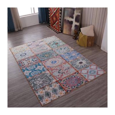 China Washable Faux Fur Blanket Rug Living Room Sofas Printed Area Rectangle Non-Slip Blanket for sale