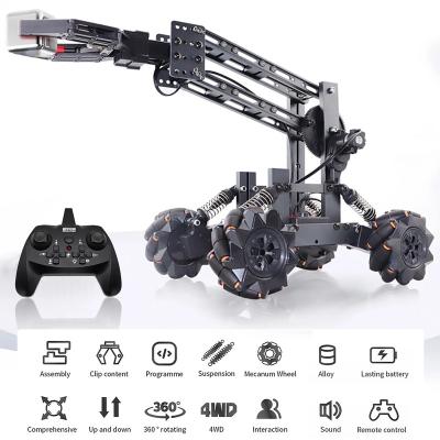 중국 DIY 2.4GHz Grab Mecha Clamp Car Manipulator 4WD Engineering Vehicle RC Antique Metal Alloy Classic Car Toys For Boy Kids Gifts 판매용