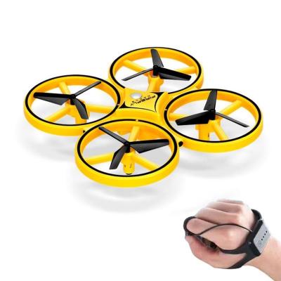 China Rc Watch Controlling Flying Infrared Toys Smart Watch Gravity Rc Hand Induction Drone for sale