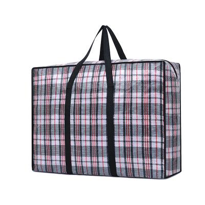 China Handled PP Woven To Bag Custom Reusable Woven Laminated Shopping Tote Reusable Grocery Bag Zip Lock Bag for sale