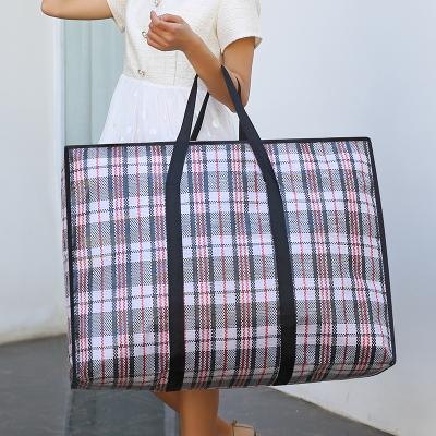 China Custom Reusable Woven Laminated PP Woven Bag Handled Tote Reusable Shopping Grocery Bag Hot Sale Bag for sale