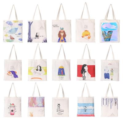 China ECO GREEN 100% Eco-Friendly Recycle Customized Promotional Natural Full Color Cotton Canvas Tote Bag for sale