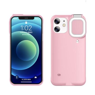 China Anti-drop For iphone 12 11 X XS XR Fill Light Phone Case With Ring Flashing Mobile Phone Protective Case With Reversal Filling for sale