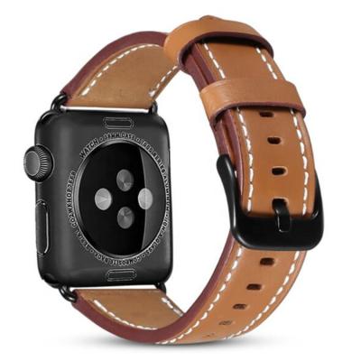 China Comfortable For Apple Watch 38/40/42/44mm Top Grain Leather Watch Band Strap Wrist Watch Band For Apple iwatch 6 for sale