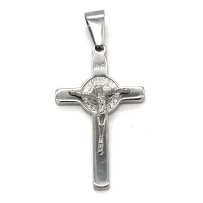 China Stainless Steel Catholic Jesus Christ Religious Faith Cross on INRI Crucifix Tone Pendant Necklace Hope Believe Religious Jewelry for sale