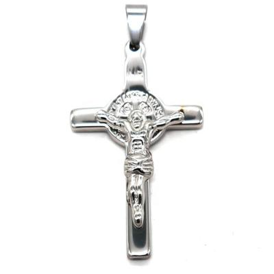 China HIGH QUALITY RELIGIOUS JEWELRY Religious STAINLESS STEEL SHAPE Sacred Heart of Jesus Christ Cross Medal Pendant FOR ROSARY NECKLACE for sale