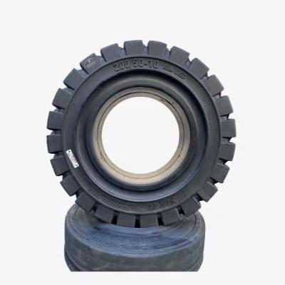 China Industry Quality Guaranteed Industry 200/50-10 Black Solid Rubber Car Tires Forklift Linde Tire for sale