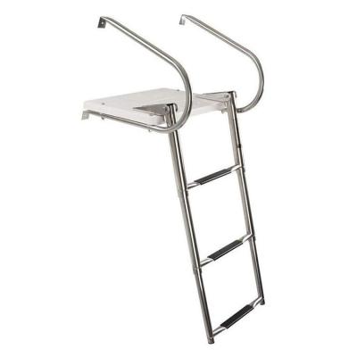 China Stainless Steel 316 Marine Boat Floating Swim Platform Under Mount Telescopic Ladder In Outboard for sale