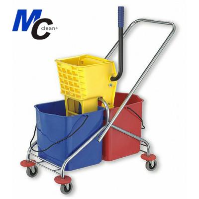 China BT-043 Stocked Double Bucket Mop Wringer Trolley 50L for sale