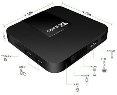 China TX3 Mini 16 GB, S905W, 2 GB, Android 9 4K TV Box - Latest 19.0 Black HSY-TX3MINI for sale