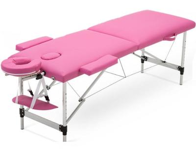 China Traditional Rose Massage Table Aluminum Portable Salon Spa Folding Facial Bed for sale