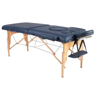 China Contemporary Wooden Massage Table Bed Beauty Salon Folding Tattoo Beds Spa Facial Massage Bed for sale