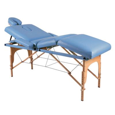 China Hot Selling Chef Adjustable Massage Table 4 Section Wooden Portable Spa Massage Bed Salon Furniture Massage Tables&beds for sale